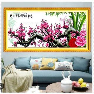 Tranh đính đá cành đào, cành mai - Vạn sự như ý VS328 (120 x 60 cm), LV511 (100 x 50 cm), DF033 (125 x 58 cm), LV141