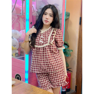 Bộ đồ ngủ tiểu thư ngắn tay mùa hè