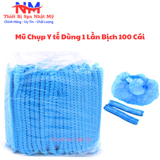 Mũ chùm đầu y tế màu xanh i bich mũ con sâu dùng trong spa, y tế, thực phẩm