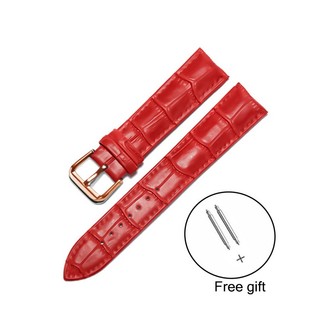 (Dây Đỏ) DÂY ĐỒNG HỒ DA BÒ THẬT DẬP VÂN CÁ SẤU BỀN ĐẸP SIZE 10 12 14 16 18 20 22 24mm