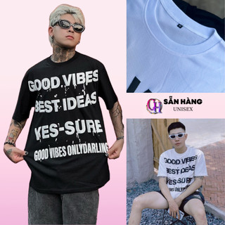  Áo thun Local Brand GOOD VIBES Phong Cách In Nổi Unisex Form Rộng Chất Xốp Mè Áo Thun Nam Nữ 2024 - CHP