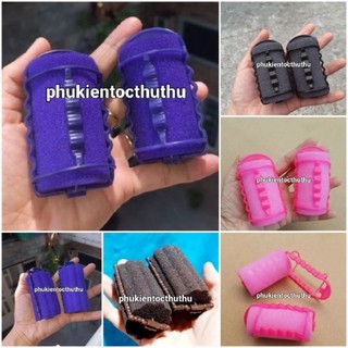Một cặp lô xốp quấn tóc 3 gọng (đen/hồng/nâu/tím)