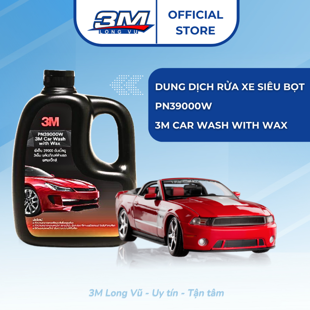 Xà bông rửa xe siêu bọt 3M Car Wash With Wax PN39000W- 1L