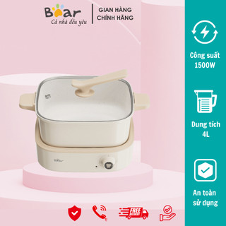 Nồi Lẩu Điện Đa Năng Bear 7 trong 1 Chống Dính Cao Cấp - Nấu Lẩu Thịt Nướng Tiết Kiệm Điện DHG-C40M1