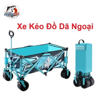 Xe kéo dã ngoại gấp gọn du lịch cắm trại – xe kéo đẩy đựng đồ câu cá, sức chứa 150kg
