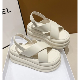 Dép sandal quai hậu nữ độn đế 5cm đế hơi 3 lớp cao cấp