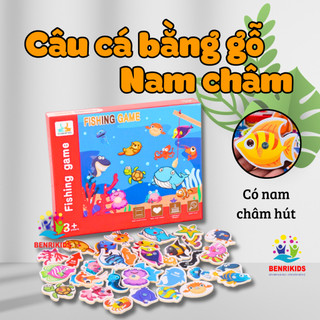 Bộ đồ chơi câu cá nam châm gỗ cho bé câu cá bằng gỗ rèn tính kiên nhẫn cho bé