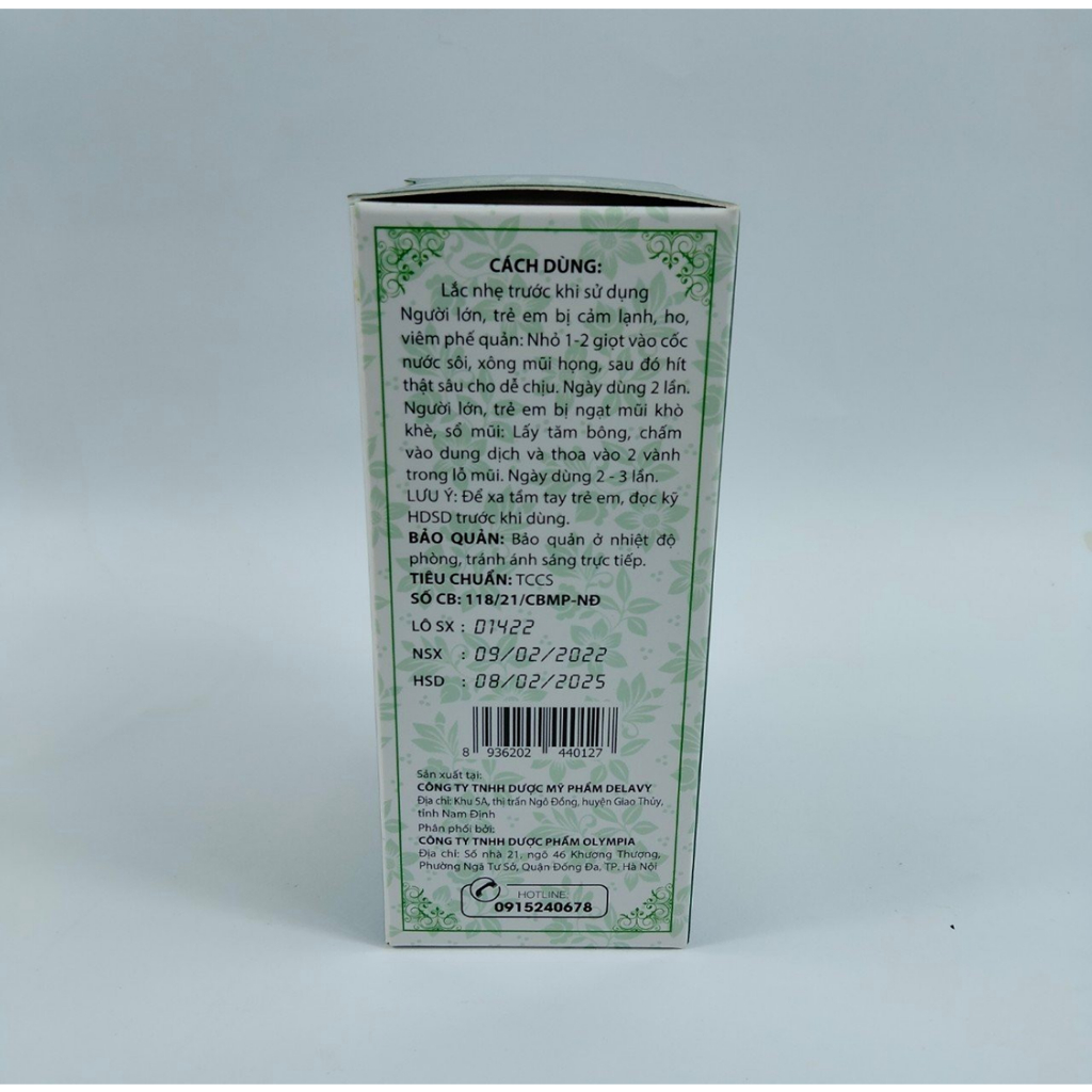 Tinh dầu xông Thảo Mộc Tỏi , Tía Tô , Húng Chanh, Tràm giup Cơ Thể Thư giãn khi Cảm Lạnh , ho , Viêm Phế Quản , Phổi hộp