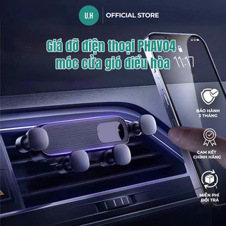 Giá đỡ điện thoại, kẹp điện thoại xe ô tô UHERO PHAV-04 móc cửa gió điều hòa chắc chắn, nhỏ gọn, không chắn gió
