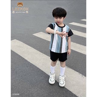 Bộ công tử chất liệu cotton cá sấu cho bé trai từ 9 - 23kg
