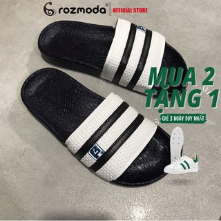 Dép nam quai ngang dép bánh mì sọc ngang cao su mềm