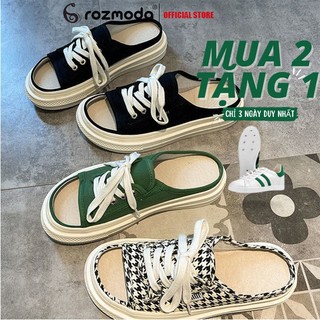 Dép sục nữ giày sục nữ hở mũi vải ROZMODA DS01 - giày thể thao đạp gót mũi thủng - giày chơi tết