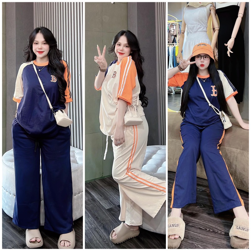 SET BỘ THỂ THAO CHỮ B QUẦN ỐNG SUÔNG RỘNG CHẤT THUN TĂM LẠNH SIÊU MỊN MÁT _ĐỒ BỘ THỂ THAO NỮ ĐẸP R Ẻ _ XƯỞNG MAY THU LÊ