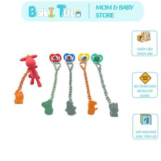 Dây đeo ti giả gặm nướu núm ti tiện lợi, Kẹp giữ ti giả cho bé hình động vật cute đáng yêu