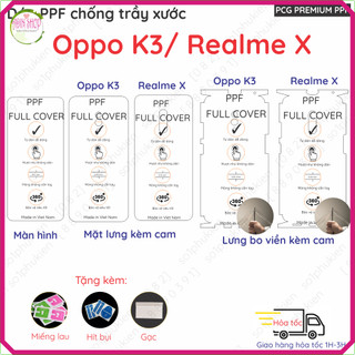 Dán PPF Oppo K3/ Realme X cho màn hình, mặt lưng, full viền siêu bảo vệ loại trong, nhám chuẩn xịn