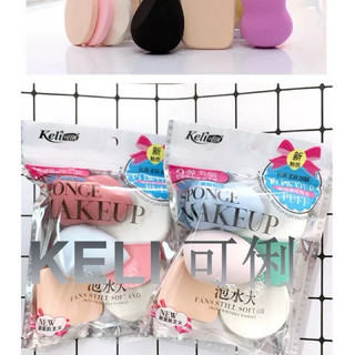 Bộ set 6 bông mút đánh phấn trang điểm Keli