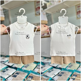 Bộ cộc / ba lỗ mompa form bé 6 tháng - 4 tuổi vải sợi tre bamboo mềm mại thoáng mát thấm hút 288