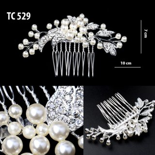  SHOPPRO Quà Tặng Cho Nữ - Trâm Cài Kiểu Lược Cài Tóc Đính Hoa Lá Hạt Đá Thanh Lịch Phong Cách Cổ Điển TC529 