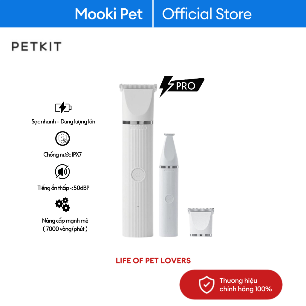 Tông đơ cạo lông cắt tỉa chó mèo Petkit pro 2 trong 1 đa năng Mookipet