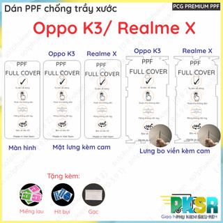 Dán PPF Oppo K3/ Realme X cho màn hình, mặt lưng, full viền siêu bảo vệ loại trong, nhám chuẩn xịn