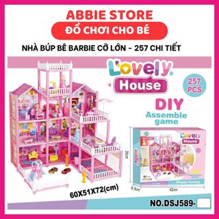 Nhà Búp Bê Barbie Cỡ Lớn, Đồ Chơi Lắp Ráp Mô Hình Biệt Thự Cho Bé Gái