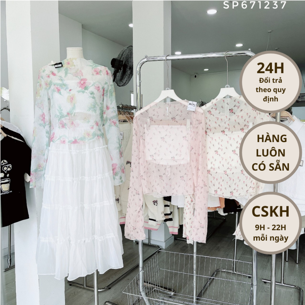 Set áo voan hoa tay loe 483 #671237