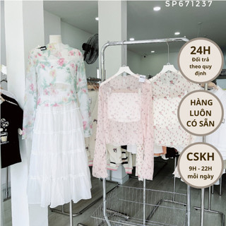 Set áo voan hoa tay loe 483 #671237