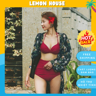 Đồ bơi nữ đi tắm biển dây buộc cổ, bikini buộc dây quyến rũ