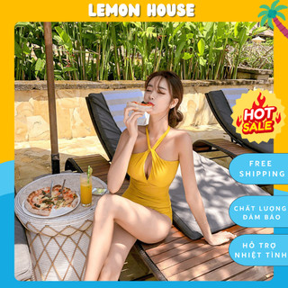 [MONOKINI] Bộ đồ bơi liền thân quyến rũ 2 màu vàng và đen