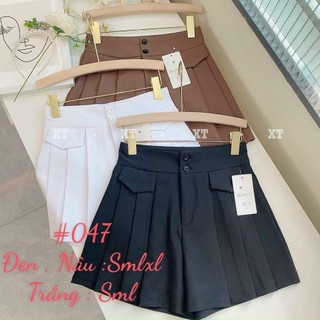 Quần Short Nữ Dáng Váy Tuyết Mưa Xếp Ly Xòe