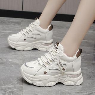 Giày thể thao sneaker nữ Mina da mềm đế độn cao 7 cm (form rộng lùi 1 size)