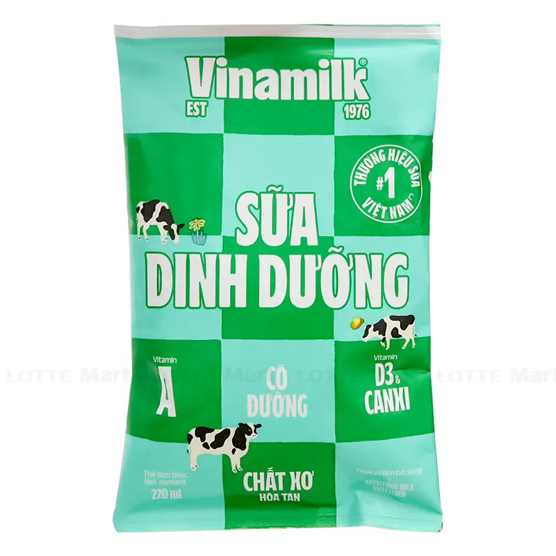 Combo 2 bịt Sữa tươi Vinamilk 220ml