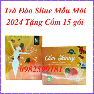  Trà Đào Giảm Cân Sline Tea, Trà S-Line Giảm Cân An Toàn, Hiệu Quả Tặng Kèm Cốm Skinny 15 Gói