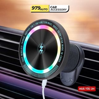 Giá đỡ điện thoại trên ô tô từ tính kèm sạc không dây 979Auto kẹp điện thoại ô tô gắn cửa gió C301