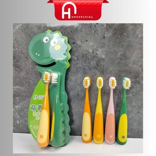  Set 2 bàn chải khủng long lông mềm màu sắc dễ thương cho bé - HNOrderChina 