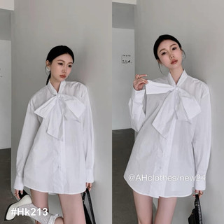 [ ẢNH THẬT ] VÁY ÁO SƠ MI THẮT NƠ CỔ THÔ HÀN VASMTN