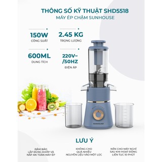 Máy ép chậm làm kem sunhouse shd5518 - bảo hành 12 tháng
