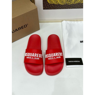 Dép lê nam quai ngang ᴅsǫᴜᴀʀᴇᴅ𝟸 quai đỏ fullbox