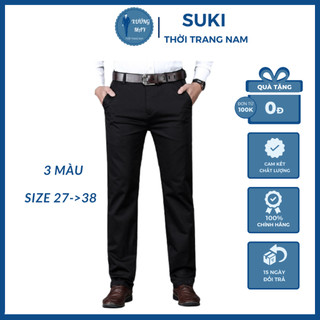 Sale sốc quần âu nam công sở ống suông trung niên size 27 đến 35, quần tây mặc vest có 3 màu cho bạn chọn-XM02