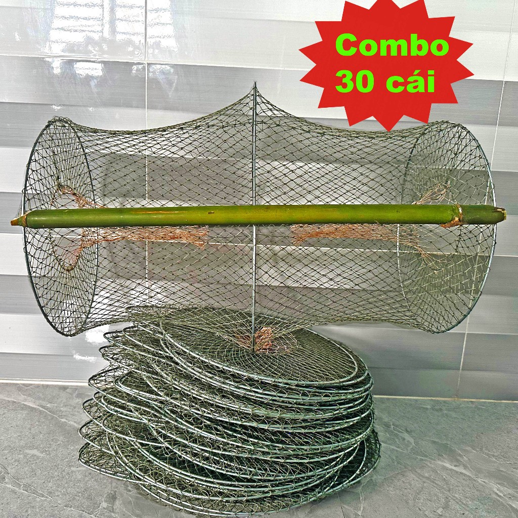 Combo 30 Lờ Cá Lóc Cải Tiến Vành Kẽm 30x52cm