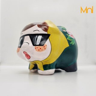 Heo đất handmade - ninja lead khăn trải bàn