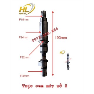 Trục cam máy nổ 8 điện máy hùng lỳ phụ tùng ô tô máy cày nông nghiệp máy sát thóc thiết bị xây dựng