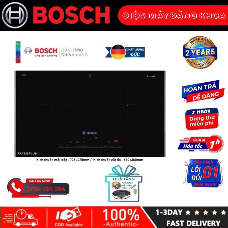 Bếp từ đôi Bosch ppab2i plus 4000W