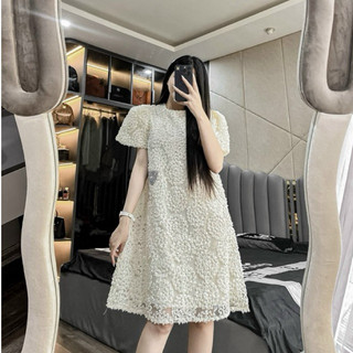 Váy ren hoa nơ đá sm