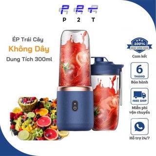 Máy xay sinh tố P2T 300ML cầm tay 6 lưỡi 2 cối - Máy xay hoa quả sử dụng Pin Sạc Cổng USB siêu tiện lợi