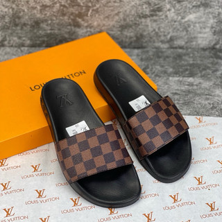 Dép Nam LV [FREESHIP] ô vuông có 2 màu full size 38-43
