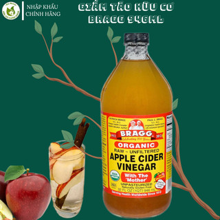 Giấm táo hữu cơ Bragg 946ml Hàng Mỹ