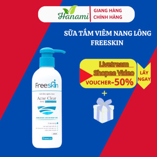  Sữa tắm ngừa mụn lưng ngực mông body Freeskin Acne  dưỡng ẩm tẩy tế bào chết cho da giảm viêm nang lông 250ml 