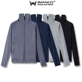 Áo chống nắng nam 1 lớp thông hơi, thoáng khí khóa kéo cao thay khẩu trang AV AVANCO