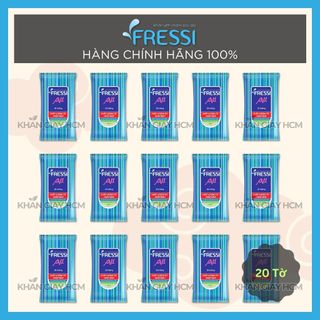 Thùng 60 gói - khăn ướt fressi, khăn giấy ướt care all 20 tờ - hàng chính hãng